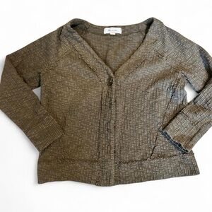 Vince Camuto Textured Olive Cardigan